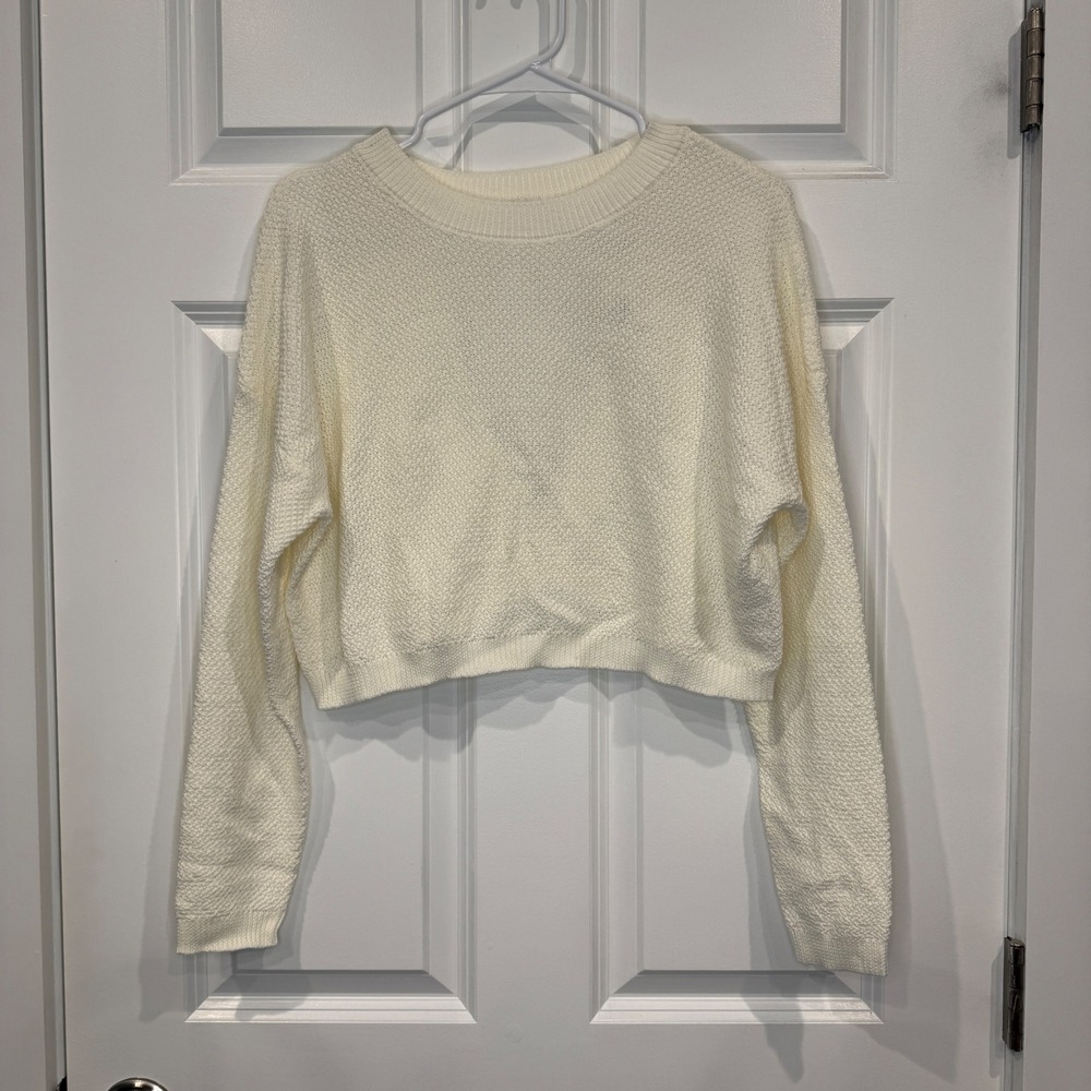 Altar'd State AS Revival Ivory Open Back Crossover Cropped Sweater NWT Size XS - Picture 2 of 6